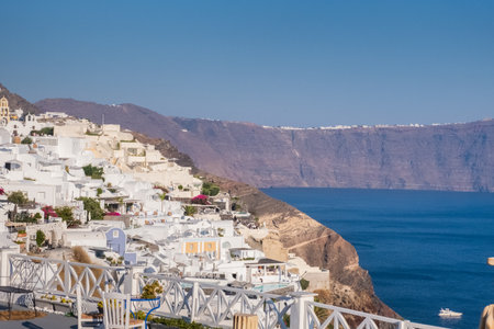 The Caldera view from Oia. Santorini, Greece.の写真素材