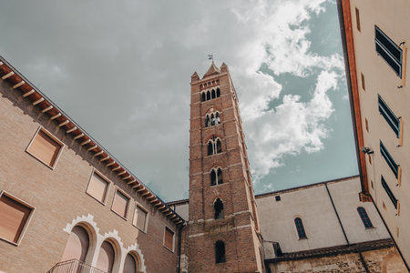 Beautiful view of Tuscany landscape and landmarks. Summer in Italyの写真素材