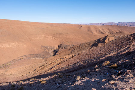 Rocks of the atlas mountains in morocco along the road from marrakech to the sahara desertの写真素材