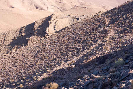 Rocks of the atlas mountains in morocco along the road from marrakech to the sahara desertの写真素材