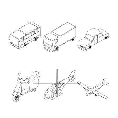 Isometric transport icons set for infographics, brochure and game designのイラスト素材