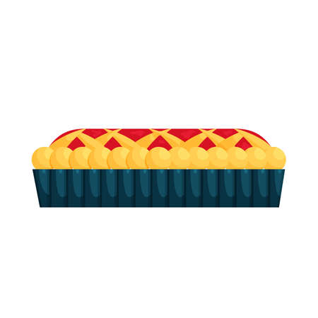 American cherry pie cartoon icon side view, vector illustrationのイラスト素材
