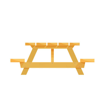 Empty wooden table for product placement with white background. Vector illustration flat cartoonのイラスト素材