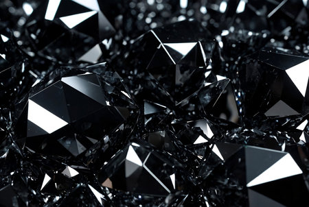Abstract background of black white crystal, full frame, creativity texture, design backdrop, luxury wallpaper, poster. Conceptual design backgrounds concept. Gen ai illustration. Copy ad text spaceの素材