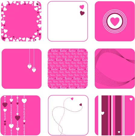 Lovely set of hearts のイラスト素材