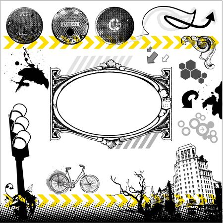 Urban grunge set with place for Your textのイラスト素材