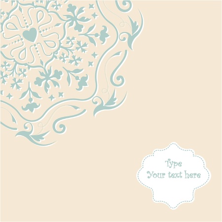 Invitation card on pastel background with lace ornament のイラスト素材
