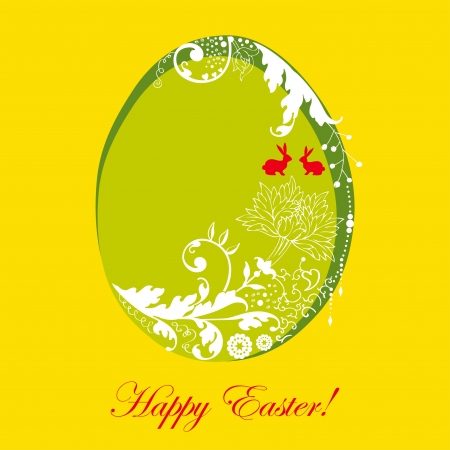 Easter card with stylized floral eggのイラスト素材