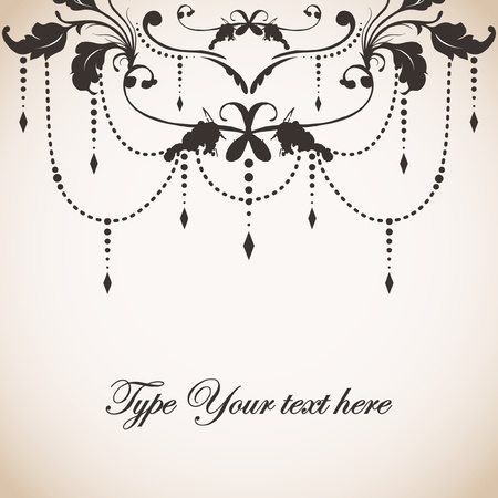 Floral frame with pendants のイラスト素材