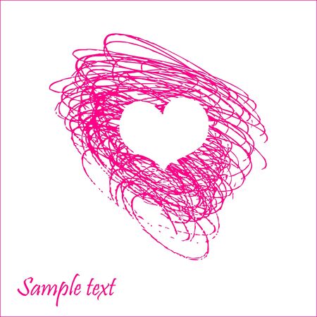 Lovely card with hand drawn heart のイラスト素材