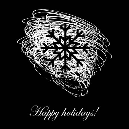 Holiday card with sketchy snowflake のイラスト素材
