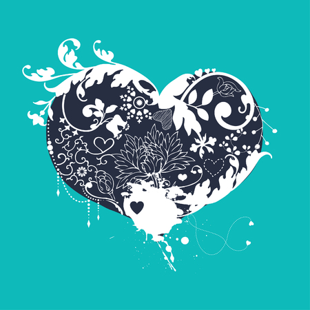 Decorative floral heart のイラスト素材