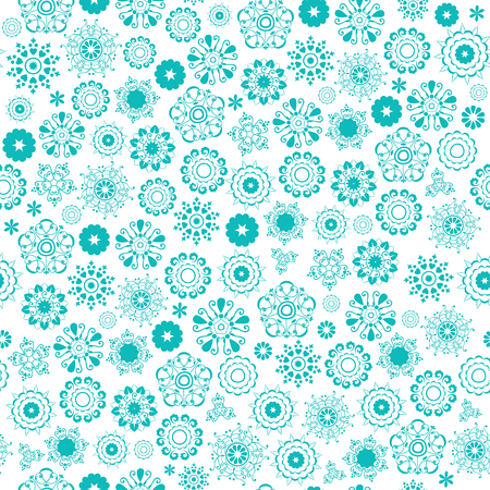 Seamless pattern with stylized snowflakes のイラスト素材
