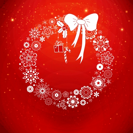 Stylized Christmas wreath from snowflakes.のイラスト素材