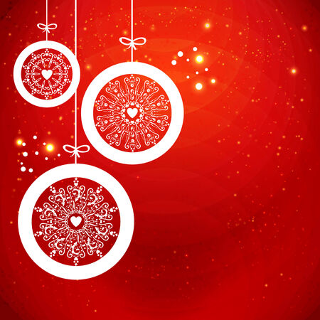 Stylized Christmas balls with snowflakes.のイラスト素材