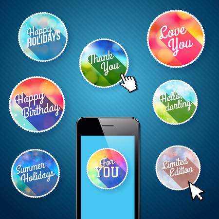 Set of icons for mobile app.のイラスト素材