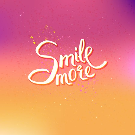 Glowing Text Design for Smile More Concept on Abstract Colored Background.のイラスト素材