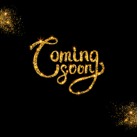 Vector illustration of Golden Text on off Black Background with gold dust.のイラスト素材