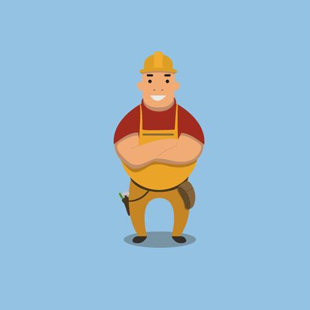Cheerful builder. EPS 10.のイラスト素材