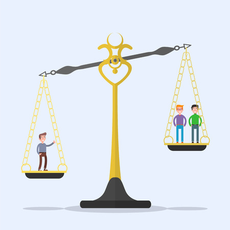 differently valued employeesのイラスト素材