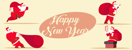 Cartoon Santa Claus. Happy New Year. Vector EPS10のイラスト素材