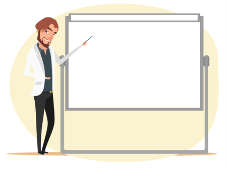 Cartoon Head Create presentation. vector illustration. Vector.のイラスト素材