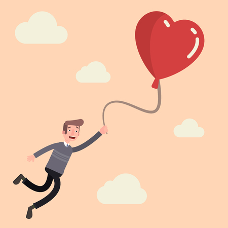 Man carries love to the seventh heaven of happinessのイラスト素材