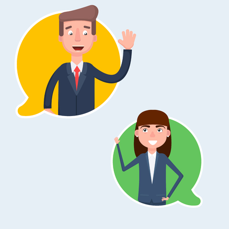 Chatting with chatbot on phone, online conversation with texting message vector concept. Vector illustration of a flat design.のイラスト素材