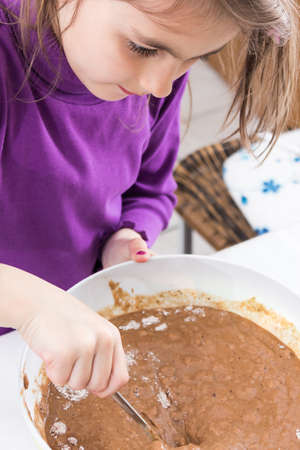 Little Girl  Making Cookies