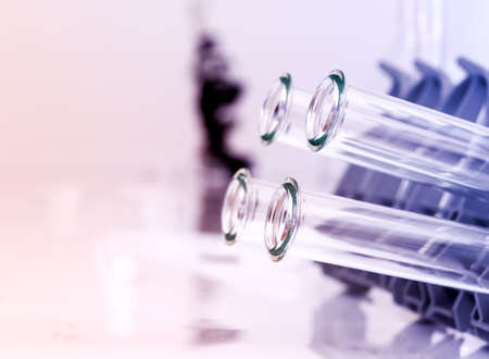 Test tubes closeup  medical glassware