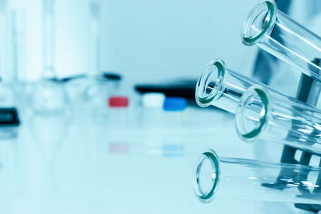Test tubes closeup  medical glassware