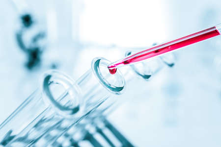 Test tubes closeup medical glassware の写真素材