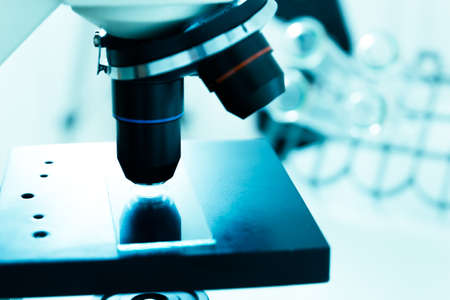 Laboratory microscope lensの写真素材