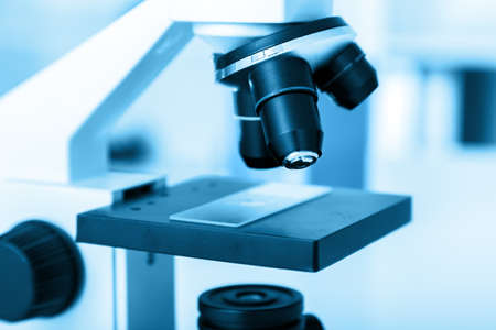 modern microscopes in a lab