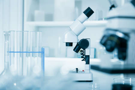 Laboratory microscope lens.modern microscopes in a labの写真素材