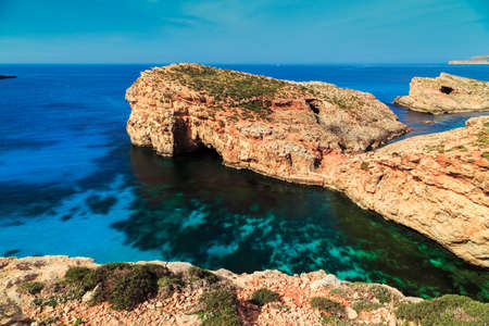 The Blue Lagoon on Comino Island, Malta Gozo.の写真素材