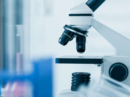 Laboratory microscope lens.modern microscopes in a labの写真素材
