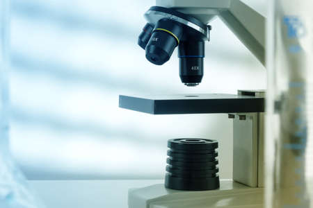 Laboratory microscope lens.modern microscopes in a labの写真素材
