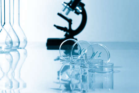 petri dish in laboratory.Toning image
