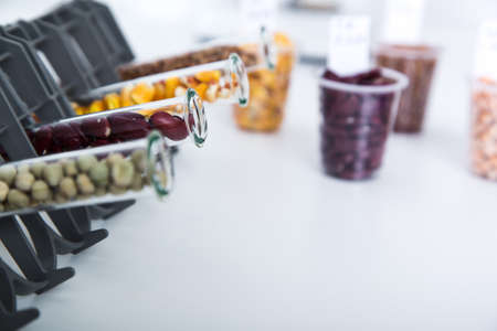 Chemical Laboratory of the Food supply . Food in laboratory, dna modify .Toning imageの写真素材