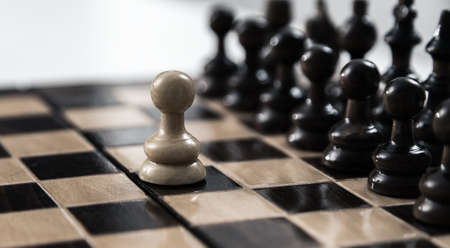 pawn opposition in the middle of the board.の写真素材