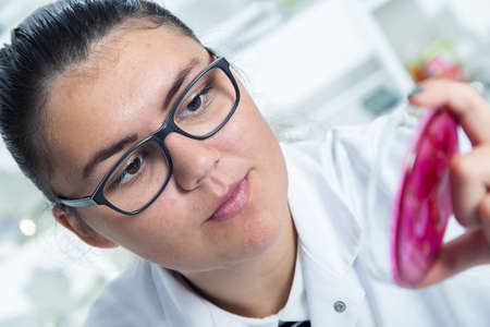 High School student. Student working at laboratory class.