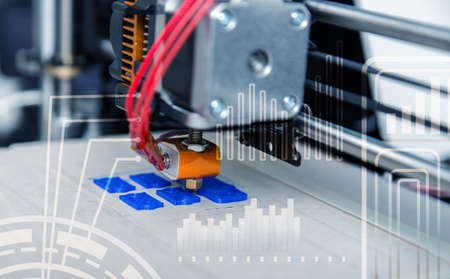 Electronic three dimensional plastic printer during work , 3D printer, 3D printing