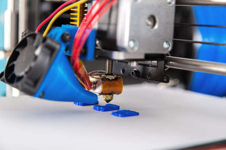 Electronic three dimensional plastic printer during work , 3D , printing.の写真素材