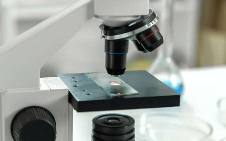 Laboratory microscope lens.modern microscopes in a labの写真素材