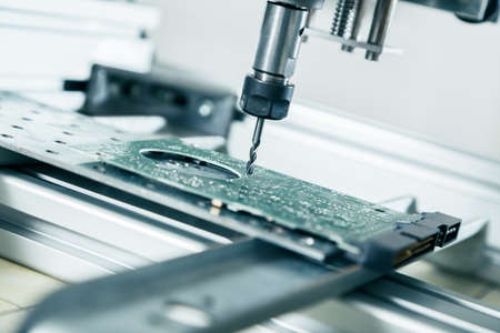 CNC milling machine working, Cutting metalwork process. Milling machine working on steel detail.の写真素材