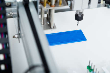 Milling machine working on steel detail.CNC milling machine working, Cutting metalwork processの写真素材