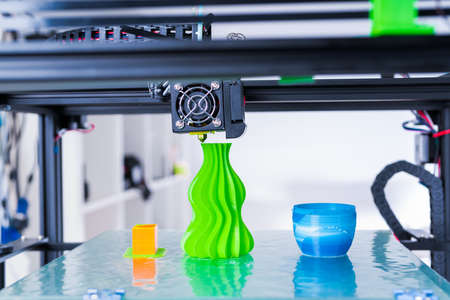 3d printer mechanism working yelement design of the device during the processes.の写真素材