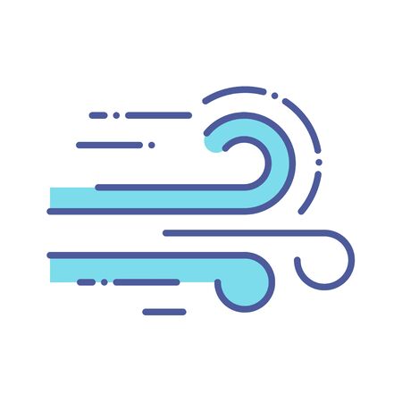 Wind line color icon. Green energy pictogram.のイラスト素材