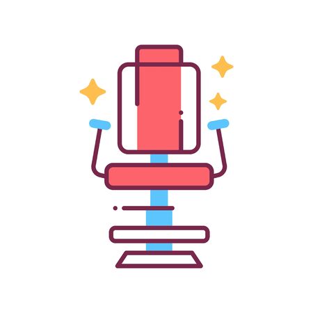 Hairdresser's chair color line icon. Furniture for beauty salon. Pictogram for web page, mobile app, promo. UI UX GUI design element. Editable stroke.のイラスト素材